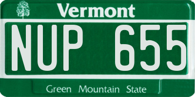 VT license plate NUP655