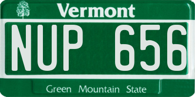 VT license plate NUP656