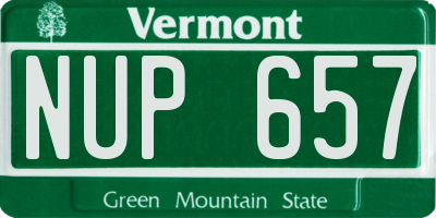 VT license plate NUP657