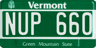 VT license plate NUP660