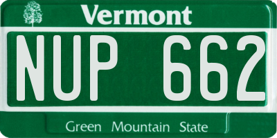 VT license plate NUP662