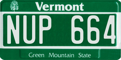 VT license plate NUP664