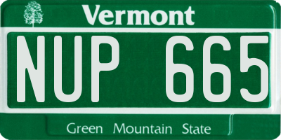 VT license plate NUP665