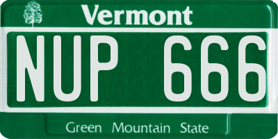 VT license plate NUP666