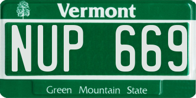 VT license plate NUP669