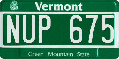 VT license plate NUP675