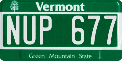 VT license plate NUP677