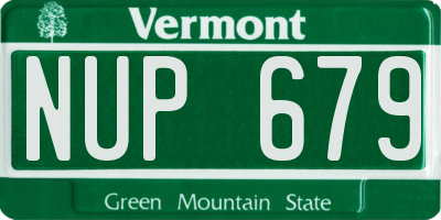 VT license plate NUP679