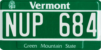 VT license plate NUP684