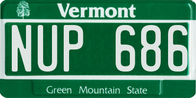 VT license plate NUP686