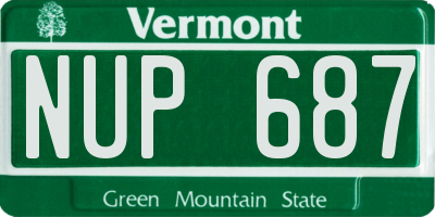 VT license plate NUP687