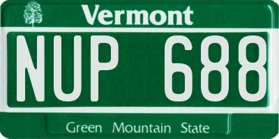 VT license plate NUP688