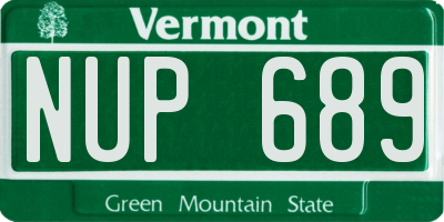 VT license plate NUP689
