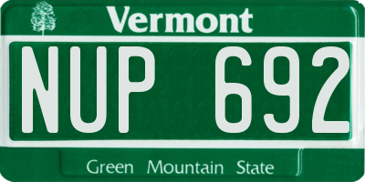 VT license plate NUP692