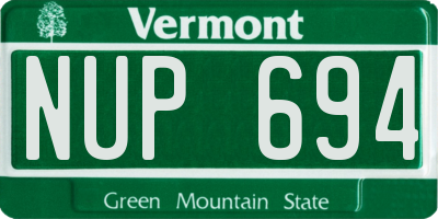 VT license plate NUP694