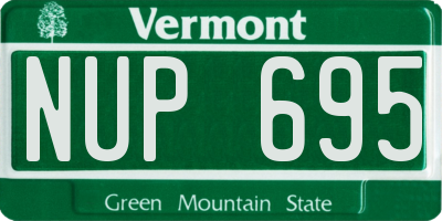 VT license plate NUP695
