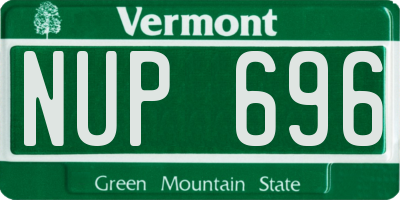 VT license plate NUP696