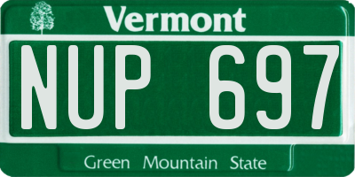 VT license plate NUP697