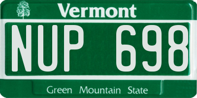 VT license plate NUP698