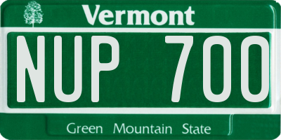 VT license plate NUP700