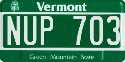 VT license plate NUP703