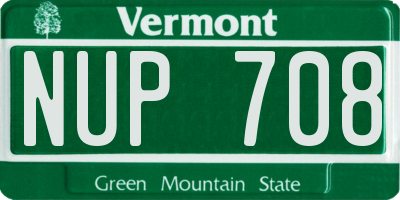 VT license plate NUP708