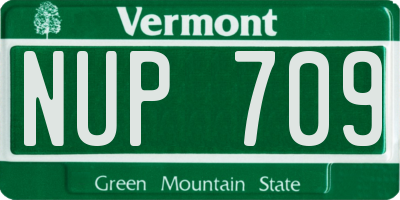 VT license plate NUP709