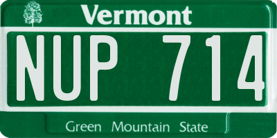 VT license plate NUP714