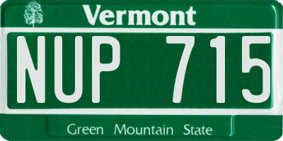 VT license plate NUP715