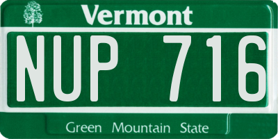 VT license plate NUP716