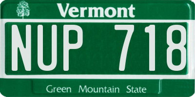 VT license plate NUP718