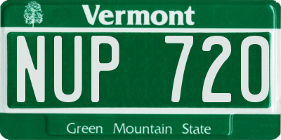 VT license plate NUP720
