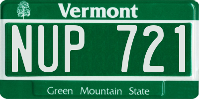 VT license plate NUP721