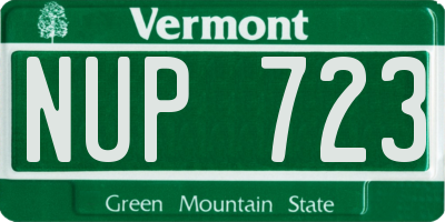 VT license plate NUP723