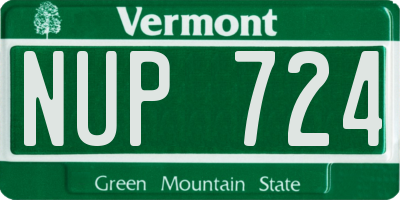 VT license plate NUP724