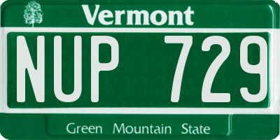 VT license plate NUP729