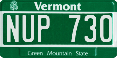 VT license plate NUP730