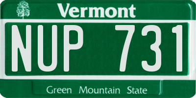 VT license plate NUP731
