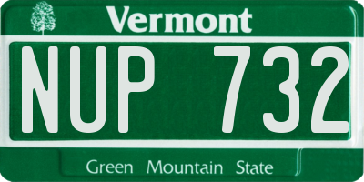 VT license plate NUP732