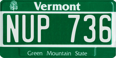 VT license plate NUP736