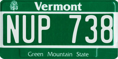 VT license plate NUP738