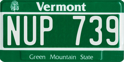 VT license plate NUP739