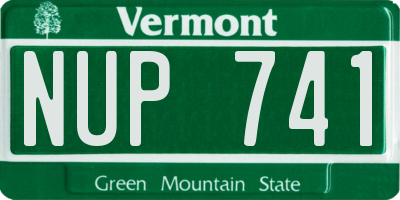 VT license plate NUP741
