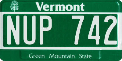 VT license plate NUP742