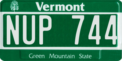 VT license plate NUP744
