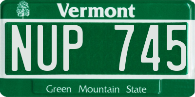 VT license plate NUP745