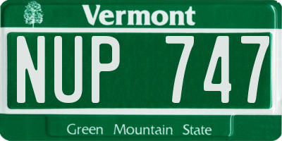 VT license plate NUP747