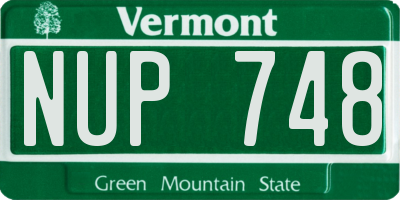 VT license plate NUP748