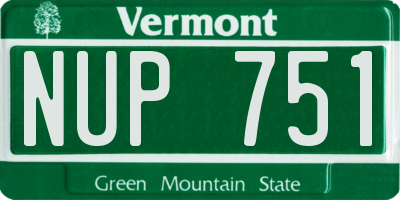 VT license plate NUP751