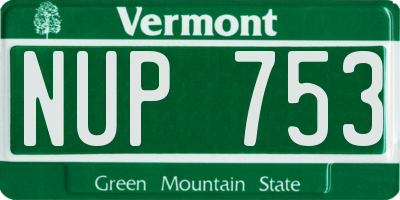 VT license plate NUP753